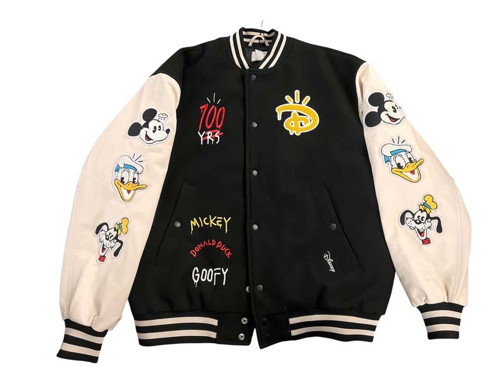 Disney 100 H&M Embroidered Baseball Varsity Jacket